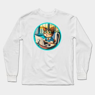 programmer cat beep boop coding Long Sleeve T-Shirt